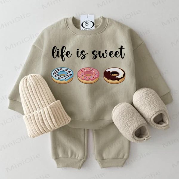 LIFE IS SWEET Baby Donut Grey Green 2-piece Set