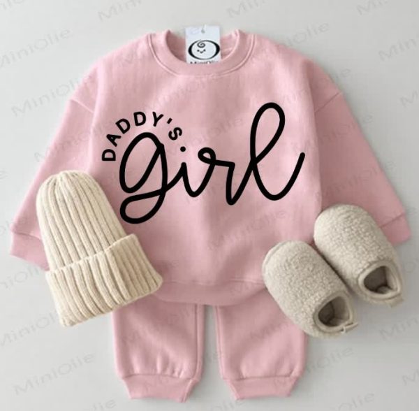 DADDY'S GIRL Baby Sweatshirt 2-piece Pink Set