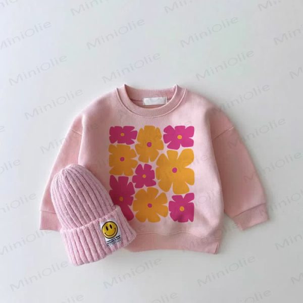 Baby Girl Colorful Floral Pink Sweatshirt