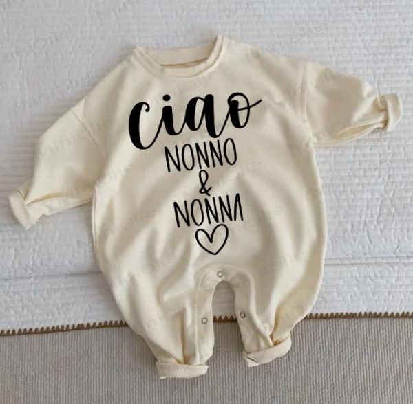 CIAO NONNO & NONNA Baby Toddler Beige Romper