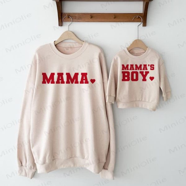 MAMA/MAMA'S BOY Beige Love Family Sweatshirt
