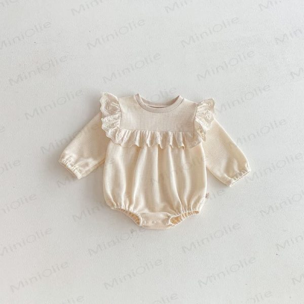 Baby Waffle Lace Solid Color Bodysuit
