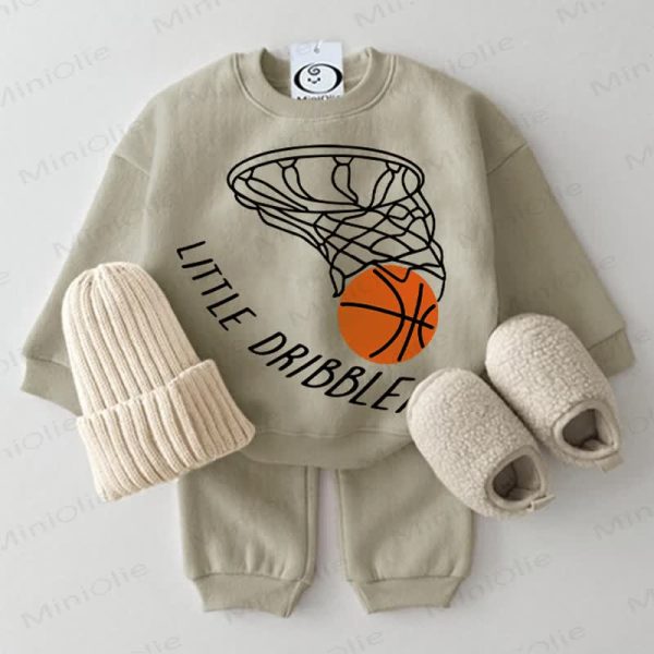 LITTLE DRIBBLER Baby Grey Green 2-piece Set