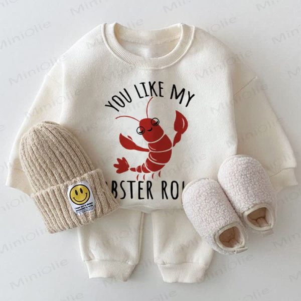 YOU LIKE MY LOBSTER ROLLS? Baby White Sweatshirt 2-piece Set
