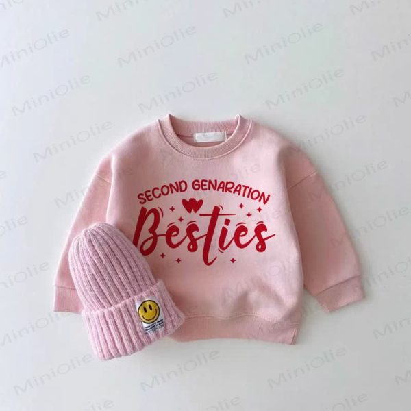 SECOND GENERATION BESTIES Baby Girl Love Pink Sweatshirt