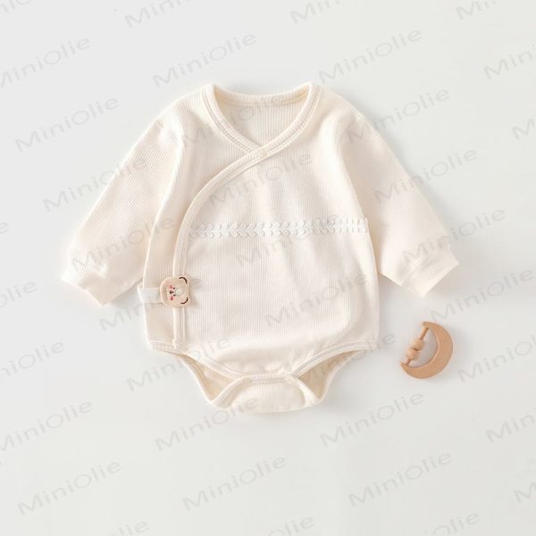 Baby Bear Button Kimono Cotton Bodysuit