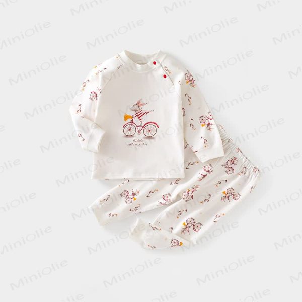 Baby Bicycle Rabbit Print Pajamas 2 Pieces Set
