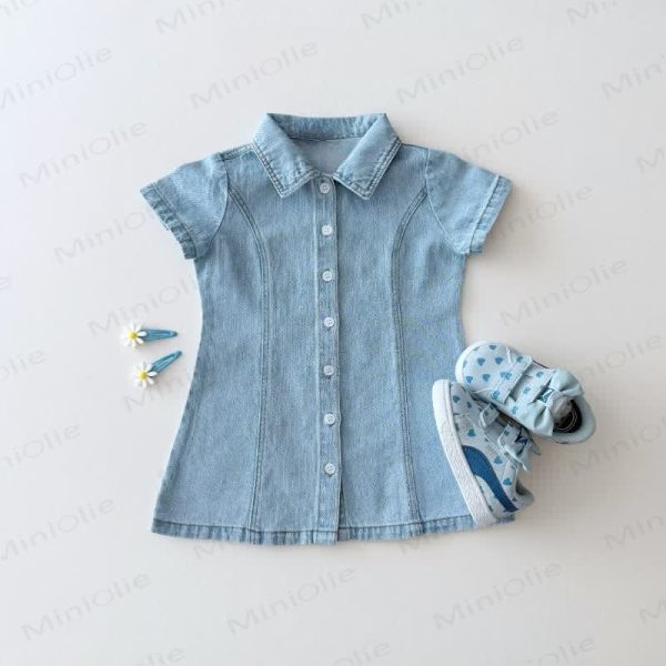 Toddler Denim Button Polo Dress