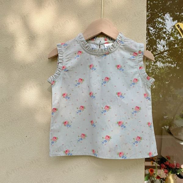 Kid Girl Roses Printed Tank Top