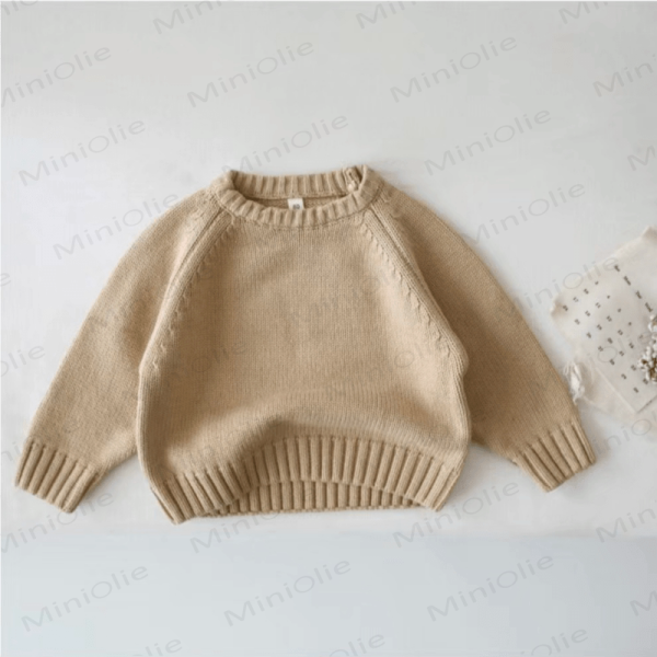 Kid Solid Color Knitted Sweater