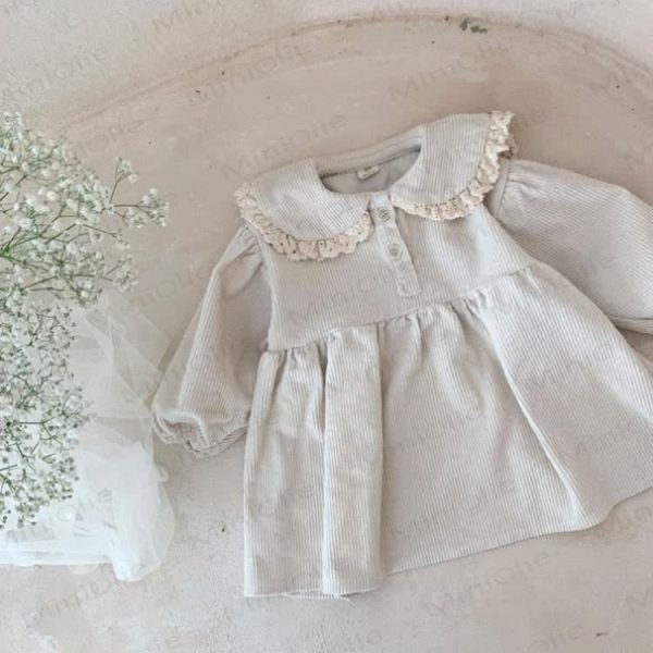 Baby Girl Peter Pan Collar Corduroy Dress