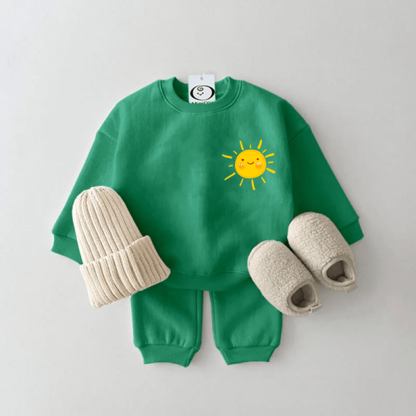 Baby Sun Sweatshirt and Pants Green Set