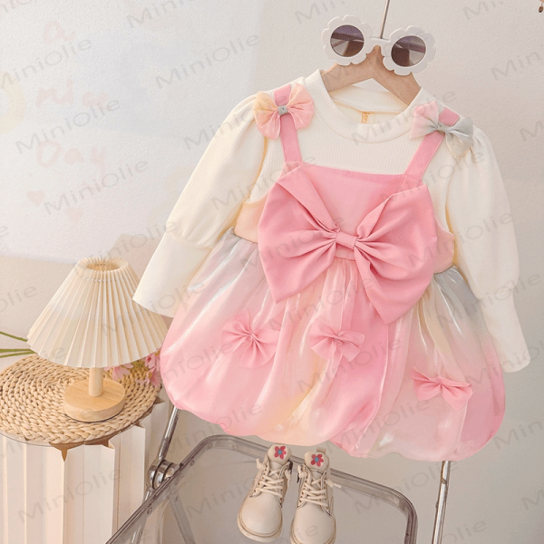 Baby Toddler Lovely Bow Charming Dress