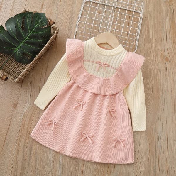 Toddler Girl Bows Knitted Dress