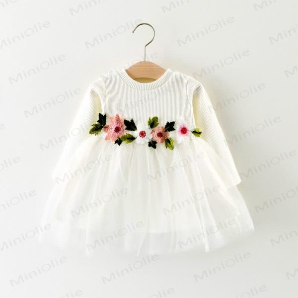Baby Flower Stitching Mesh Dress