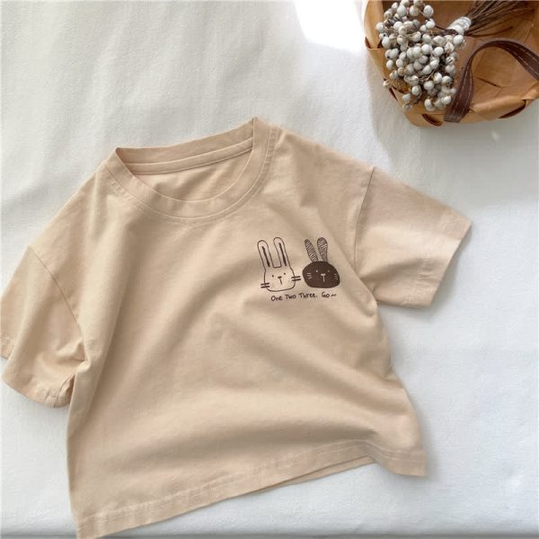 ONE TWO THREE GO Kid Cute Rabbit T-Shirt