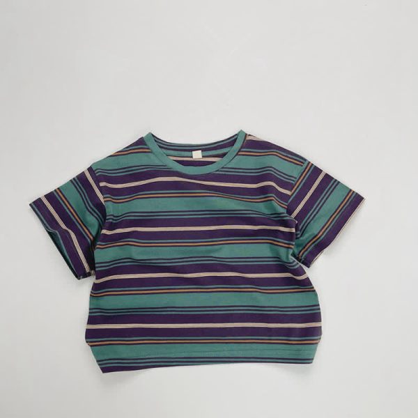 Toddler Loose Striped Color Block T-shirt