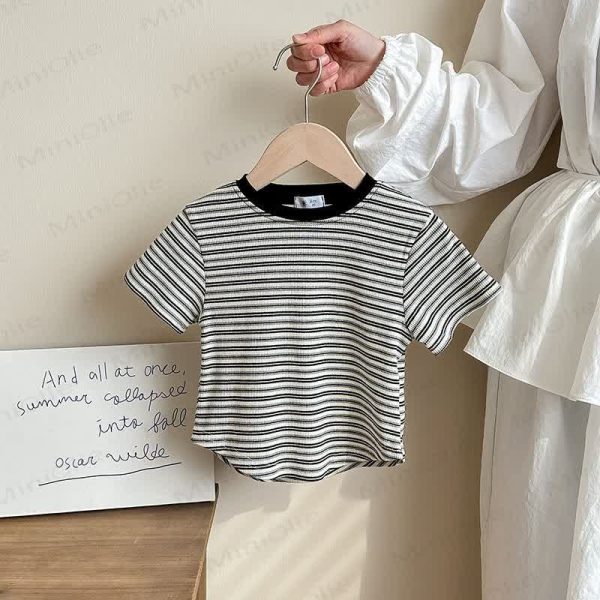 Kids Contrast Color Striped Base Layer T-Shirt