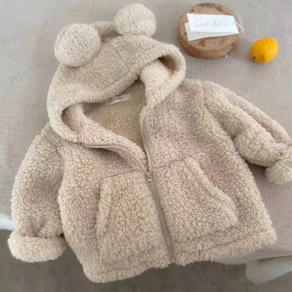 Baby Toddler Hooded Solid Color Outerwear