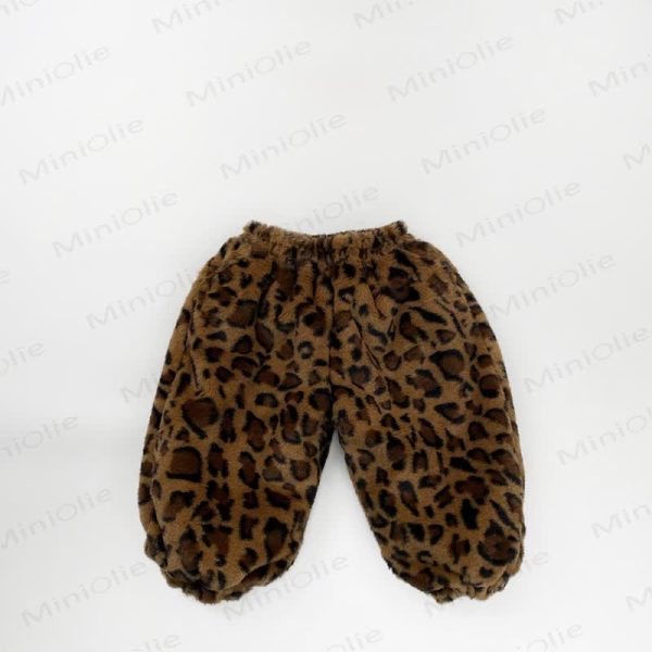 Baby Toddler Fleece Leopard Print/Black White Zebra Print Jogger Pants