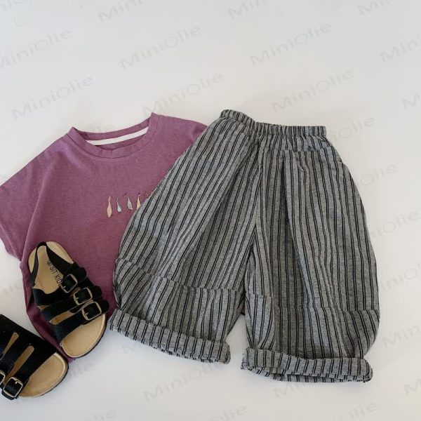 Toddler Vertical Striped Breathable Pants