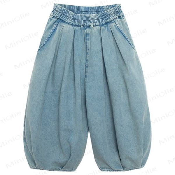 Toddler Understated Washed Denim Loose Pants