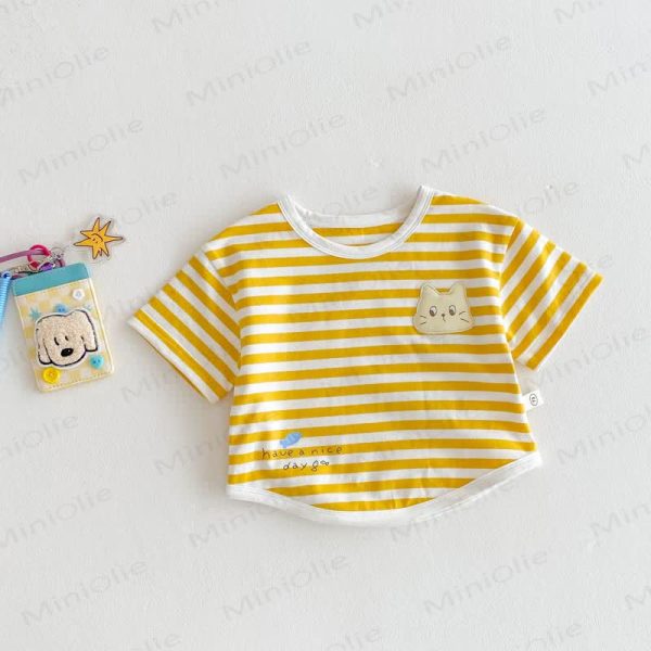 Baby Toddler Girl Animal Patch Stripe T-Shirt