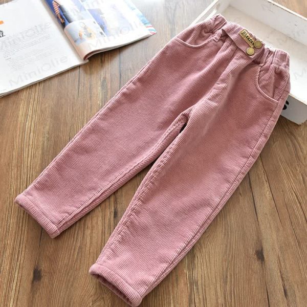 Kid Girl Stretch Velvet Corduroy Pants