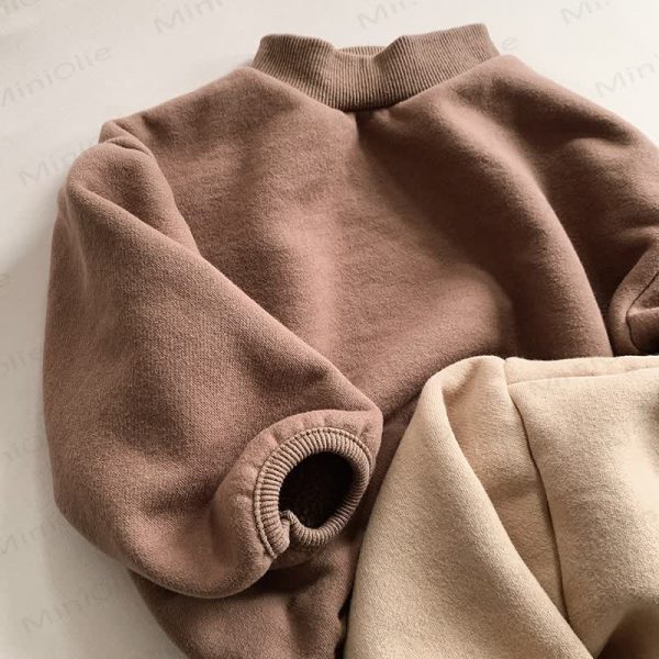 Toddler Solid Color High Neck Sweatshirt