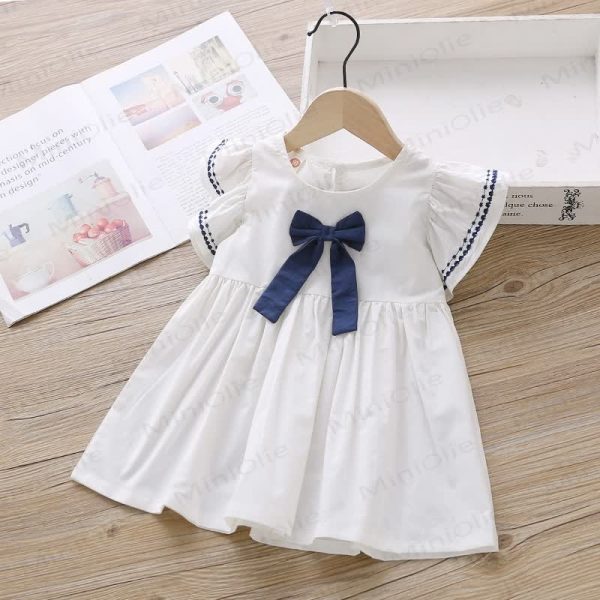 Toddler Bow Ruffled Trendy Dress