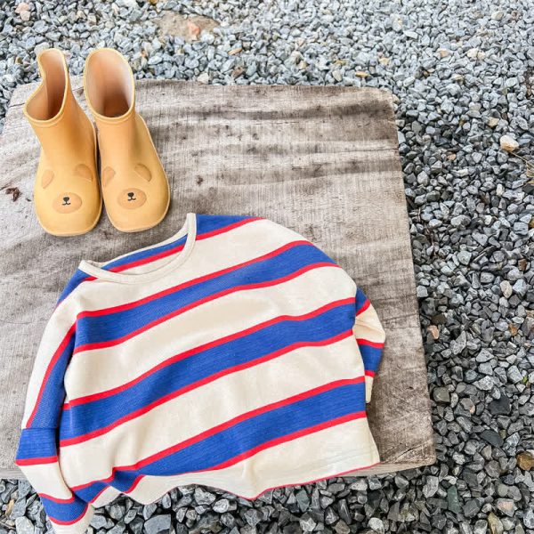 Toddler Casual Color Block Striped T-shirt