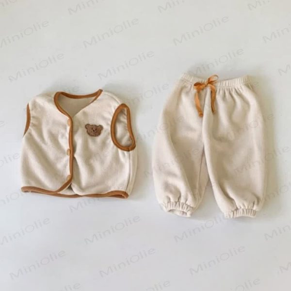 Baby Bear Fleece Bow 2-piece Set