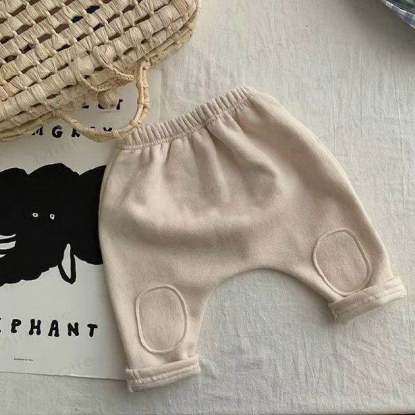 Baby Solid Color Fleece Jogger Pants