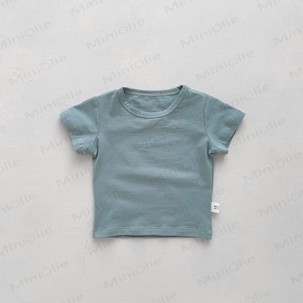 Baby Solid Color Striped Loose T-shirt