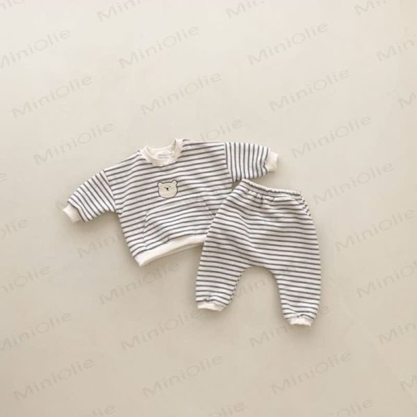 Baby Embroidery Bear 2-piece Romper Set