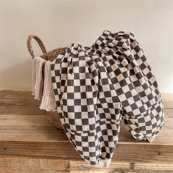 Toddler Design Checkerboard Loose Pants