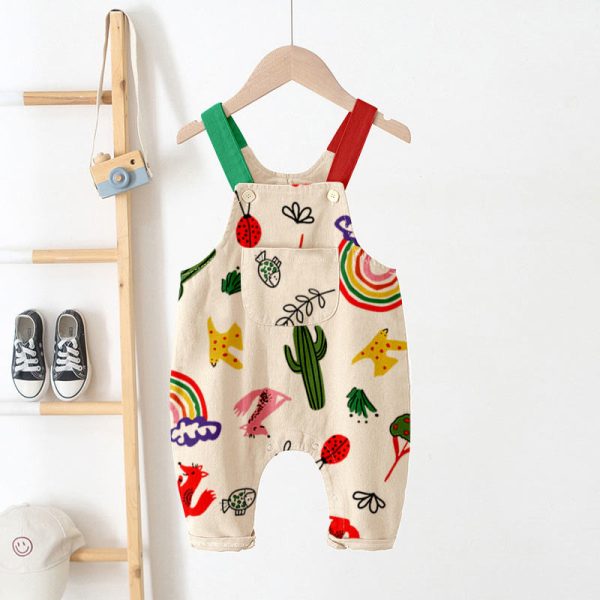 Baby Multicolor Animal Overalls