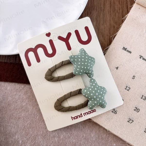 1Pair Baby Dots Star Hair Clips