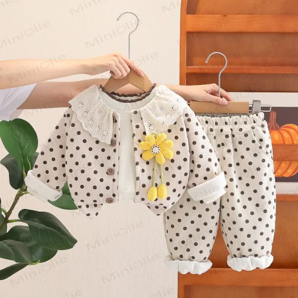 Baby Toddler Girl Flower Dot 2-piece Set