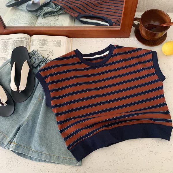 Toddler Contrast Color Stripe Tank Top