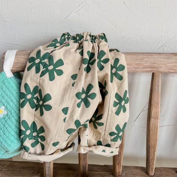 Toddler Retro Flower Loose Pants