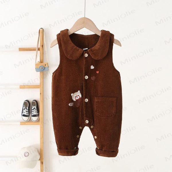 Baby Toddler Cute Bear Corduroy Overalls