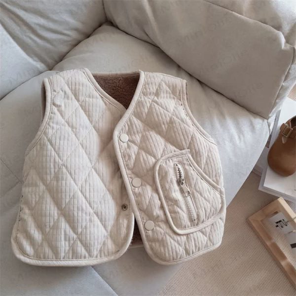 Baby Toddler Solid Color Fleece Vest Jacket