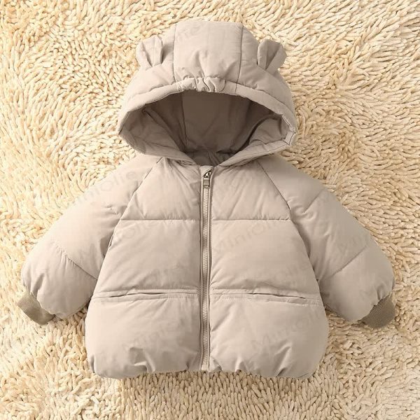 Toddler Solid Color Hooded Puffer Jacket