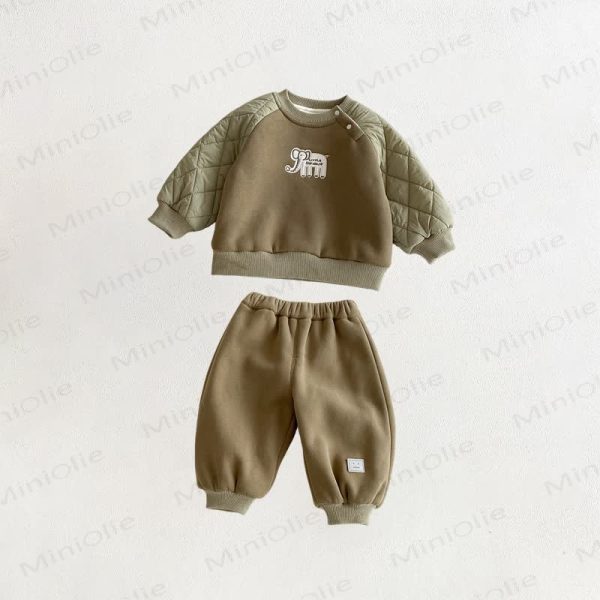 Baby Toddler Elephant Fleece Lined 2-piece Set