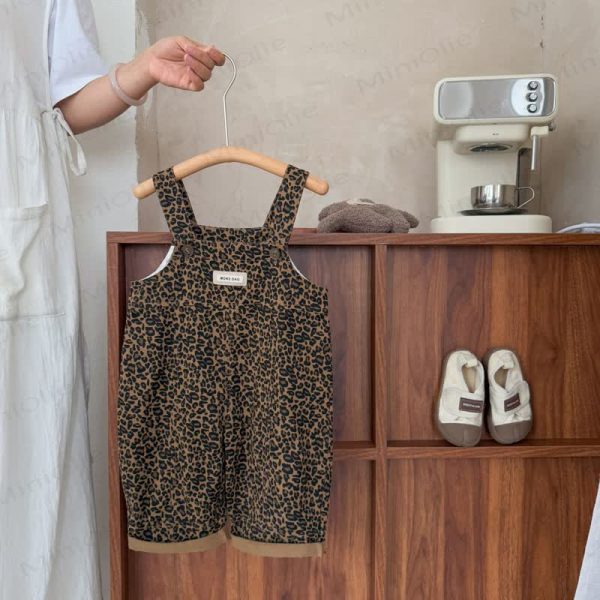 Baby Leopard Overalls or Beige Top
