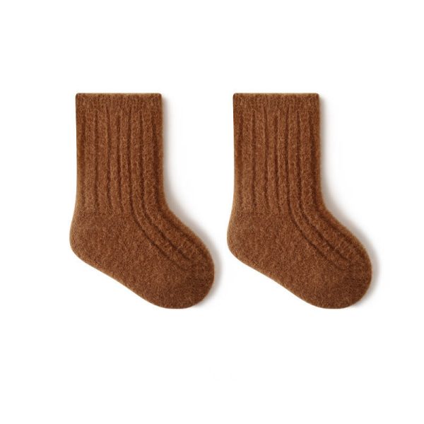 Baby Solid Color Ribbed Fleece Warm Floor Socks