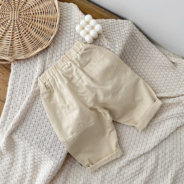 Baby Boy Solid Color Worker Loose Pants