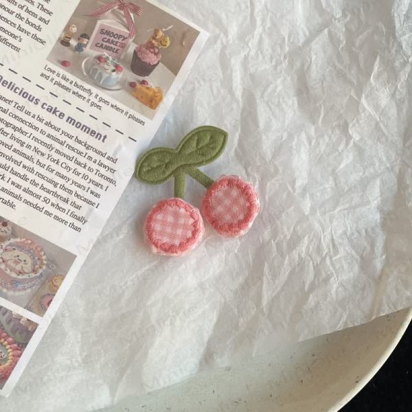 Baby Plaid Fruit Pink Hair Clips