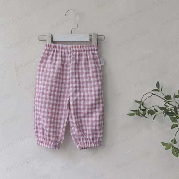 Baby Lovely Plaid Casual Jogger Pants